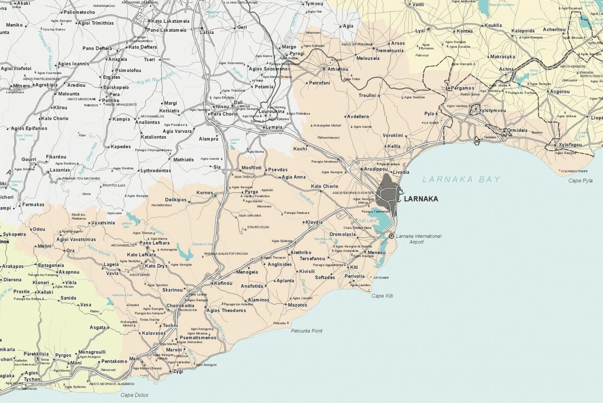 வரைபடம் லர்நாக்கா சைப்ப்ராஸ்